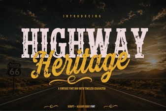 Highway Heritage Font - Vintage Script Typeface for Classic Designs